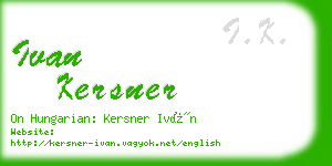 ivan kersner business card